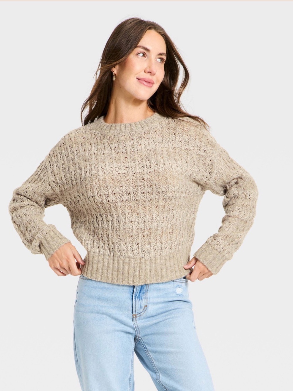 Universal Thread Neutral Knit Crewneck Sweater - Women’s Medium NEW